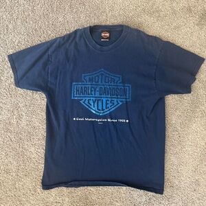 Harley Davidson Men's Navy and Blue T-shirt